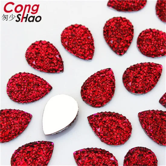 Fuchsia Cong shao 50 шт. 13*18 мм яркие подвески Форма прорезиненная задняя стенка страз аппликация камни и кристаллы Garment Accessories 8Y412 - Цвет: Fuchsia