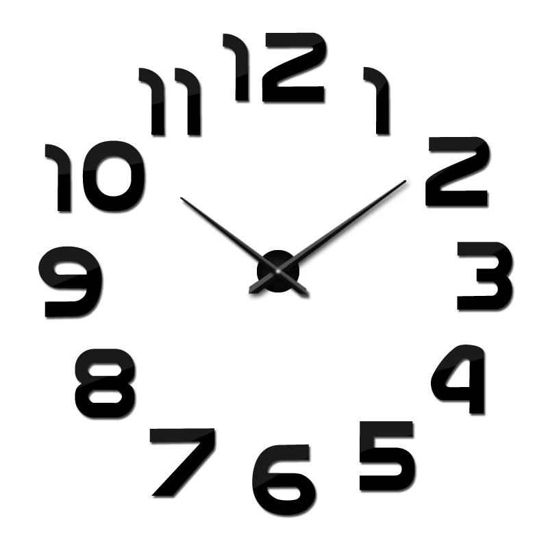 promotion new four cats art living room bedroom mute wall clock modern design mirror stickers home decor | Дом и сад