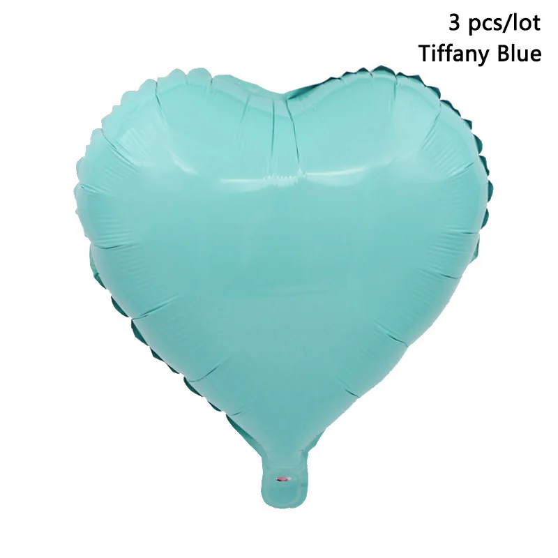 Heart Tiffany Blue 3 шт./лот 18 дюймов шар в форме звезды воздушные шары с дизайном «сердце» на день рождения шарики для свадьбы Вечерние decoarations алюминиевый шары праздничные воздушные шары с гелием - Цвет: Heart Tiffany Blue