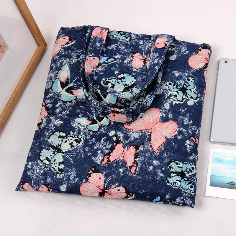 Двухслойная Хлопковая сумка для покупок + хлопковая подкладка эко многоразовая