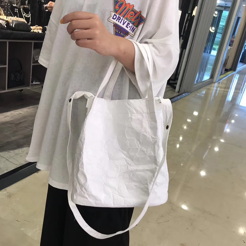 5PCS / LOT Brown Kraft Paper Bags Recyclable Shopping Female Handbags Shoulder Tote Bag Women | Багаж и сумки