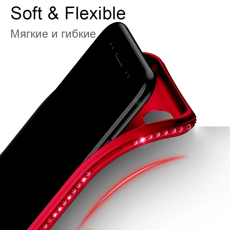TOMKAS силиконовый чехол со стразами для iPhone X 7 8 Plus роскошный блестящий мягкий