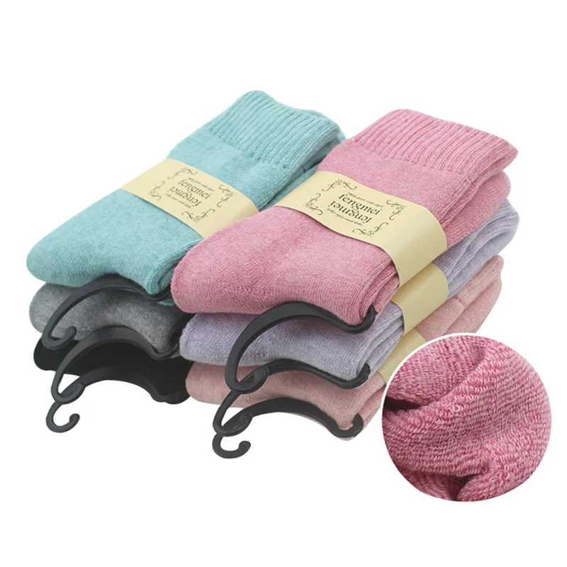 5 пар женские зимние термо кашемировые носки теплые из кроличьей шерсти плотные