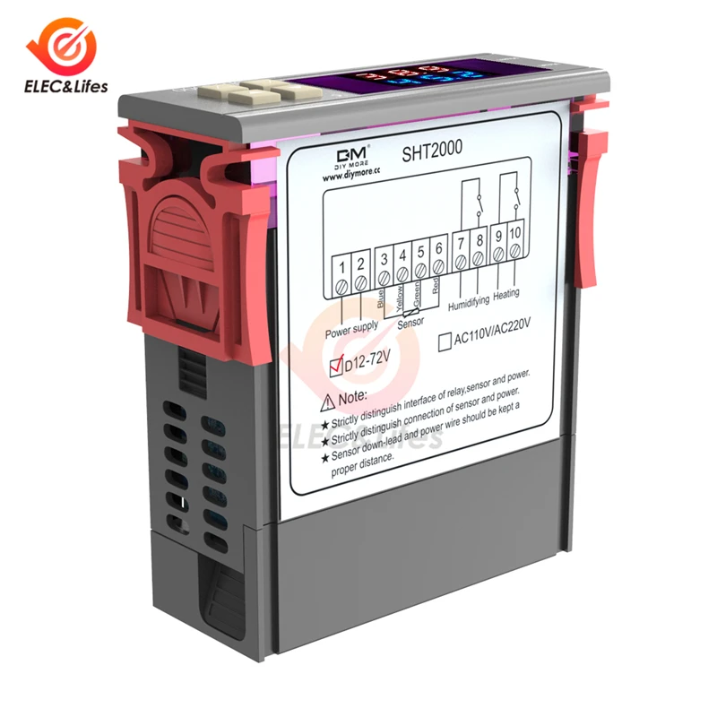 AC 85-230 В DC 12-72 в SHT2000 цифровой термостат гигрометр Температура измеритель влажности контроллер регулятор Термометр Тестер