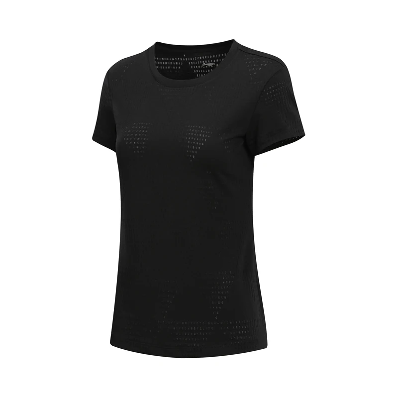 Женская футболка Li Ning облегающая из 50% хлопка с подкладкой полиэстера Спортивная