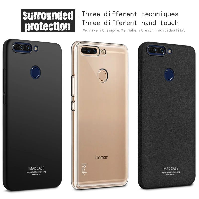 IMAK for Huawei Honor8 Pro TPU Cases with Anti-explosion Screen Film Honor 8 / V9 - Metal Black |