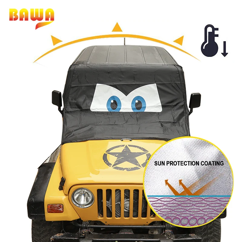 Защитный чехол для лобового стекла автомобиля BAWA Jeep Wrangler TJ JK JL 1997