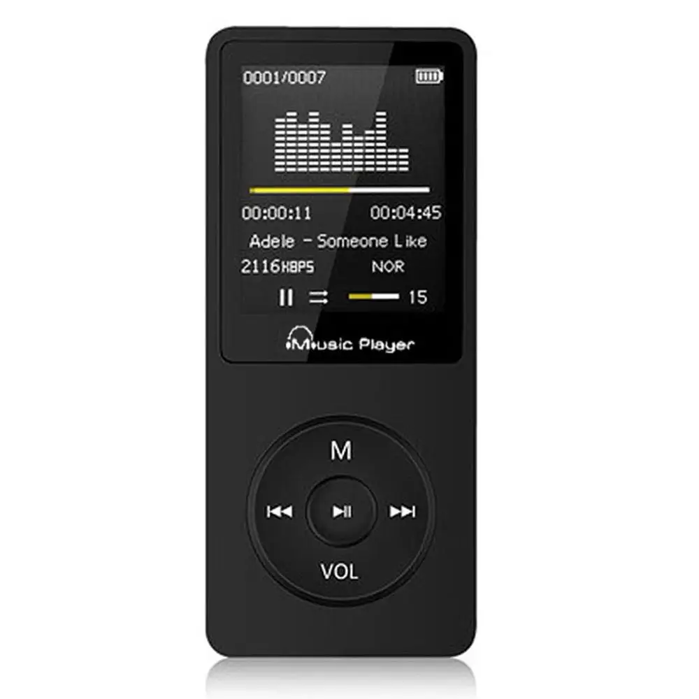 Черный Большой объем памяти MP3-плеер Поддержка 64 Гб музыкальный медиаплеер переносной диктофон fm-радио плеер Прямая поставка - Цвет: Черный