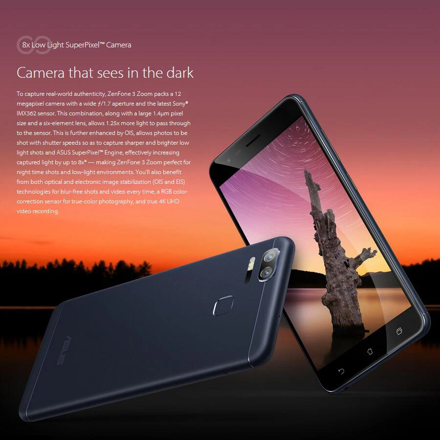 ASUS ZenFone 3 Zoom ZE553KL 4G LTE мобильный телефон 5000 мАч аккумулятор 4 Гб 128 ГБ камера 12MP 5