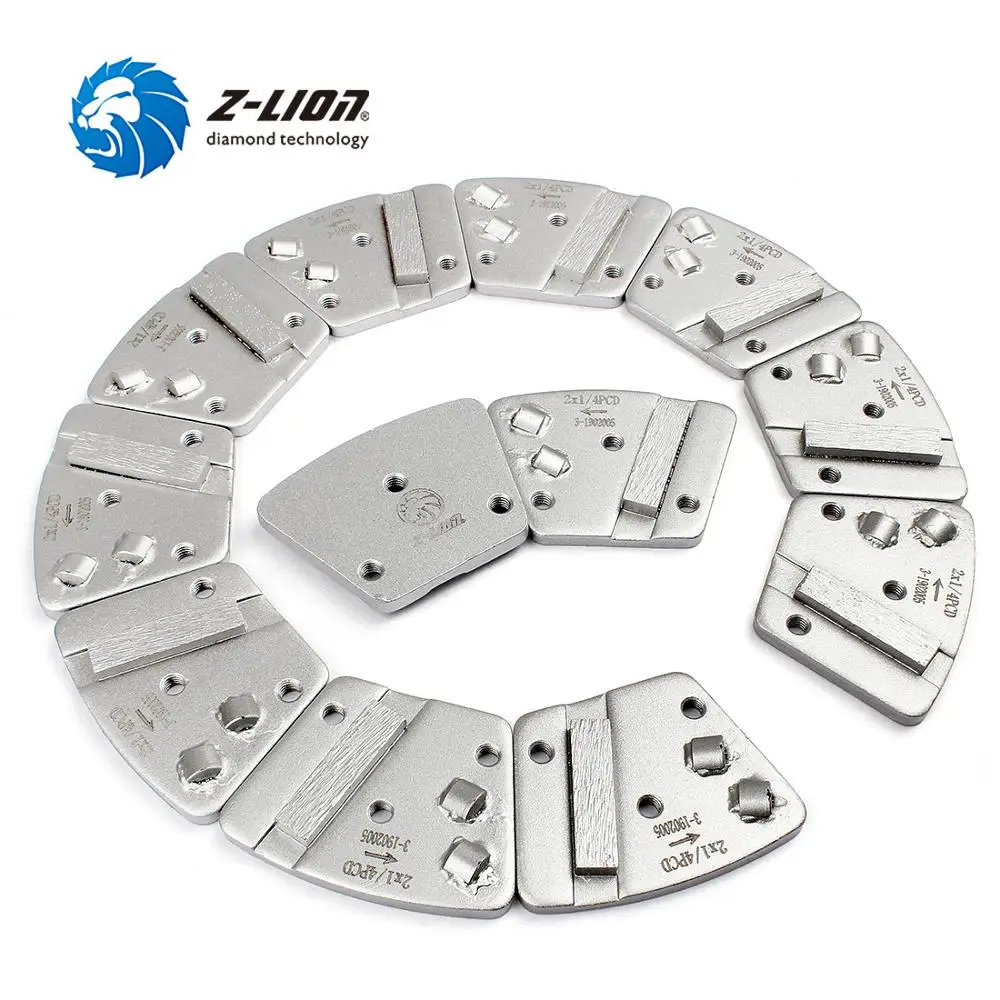 Z-LION 12PCS/LOT PCD Diamond Grinding Block Epoxy Glue Paint Removing Disk Concrete Floor Trapezoid Polishing Pad Abrasive Tools |