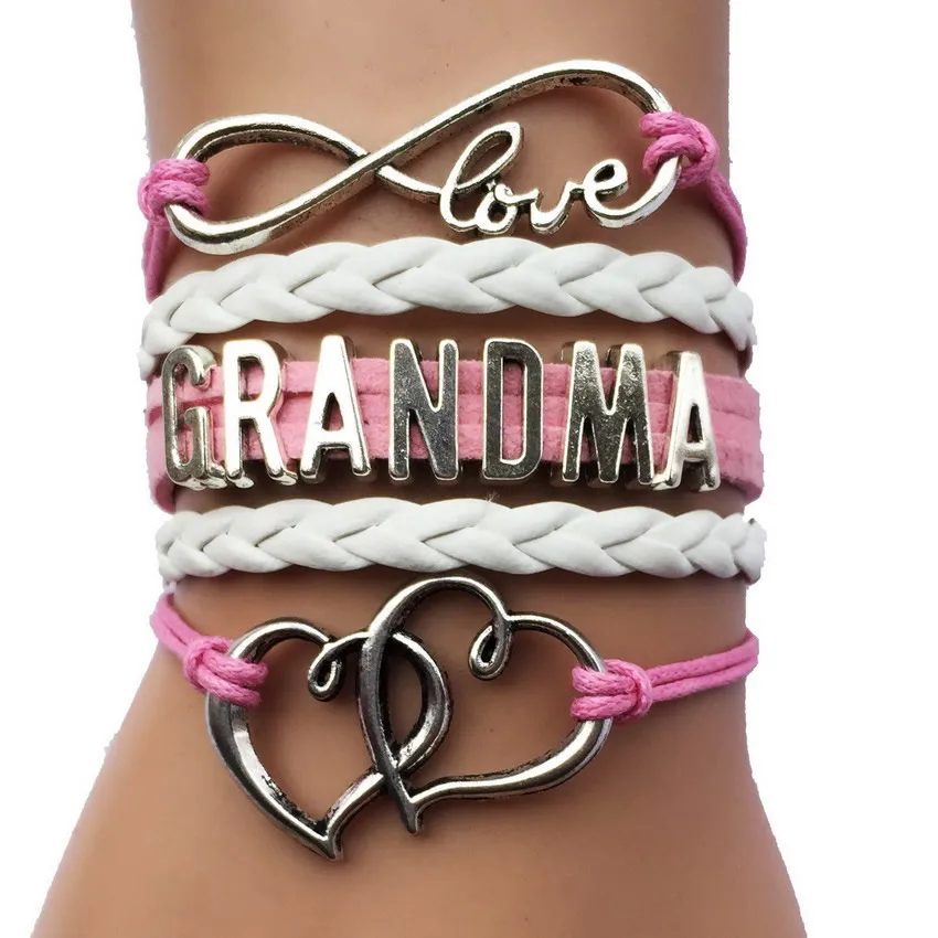 Прямая доставка Бесконечность со словами &quotLove Grandma&quot браслет-Женская мода день