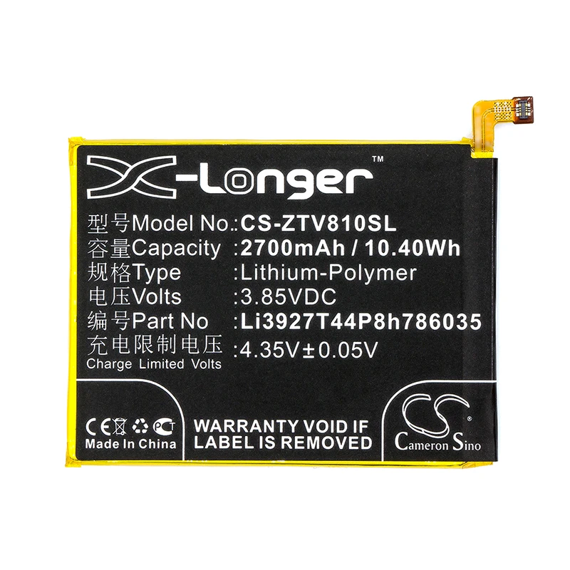 Аккумулятор Cameron Sino для ZTE Blade V8 BV0800 2700 мАч Li3927T44P8h786035 | Мобильные телефоны и