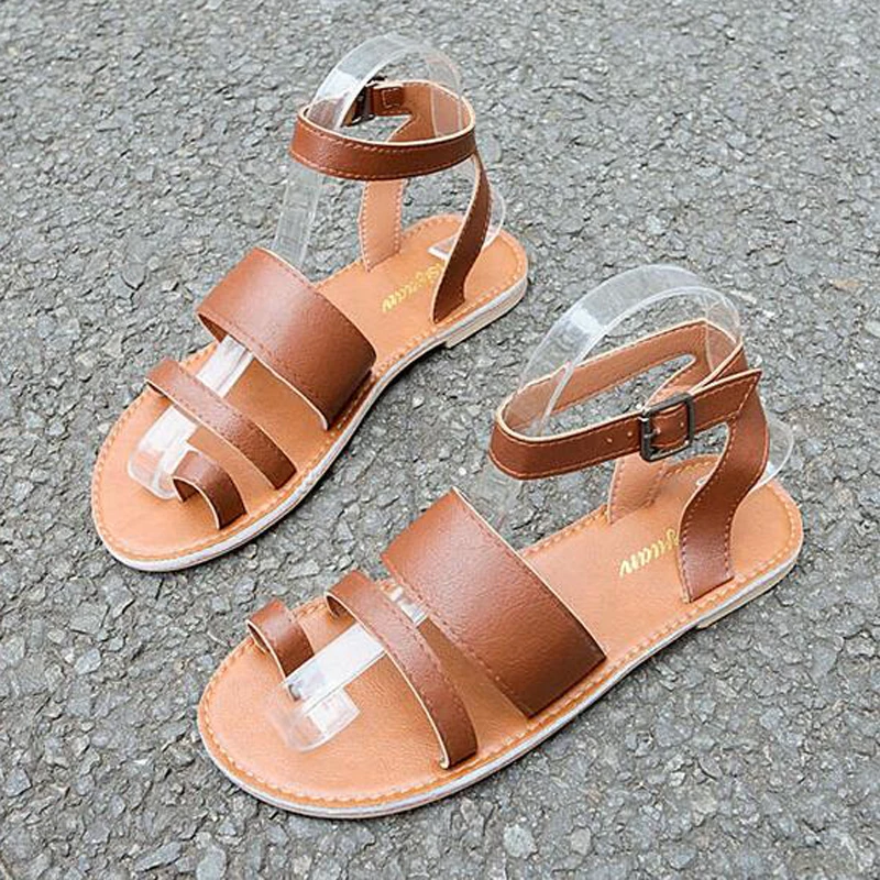 HEE GRAND/кожаные сандалии женская летняя повседневная пляжная обувь с открытым