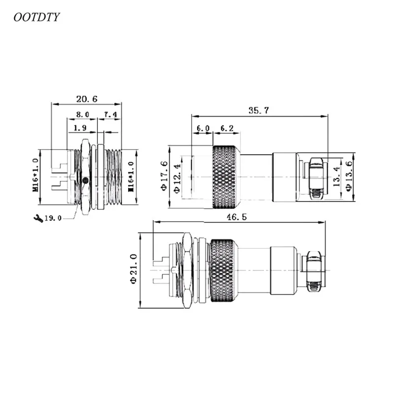 OOTDTY GX16 водонепроницаемый авиационный разъем розетка датчик 2/3/4/5/6 Pin