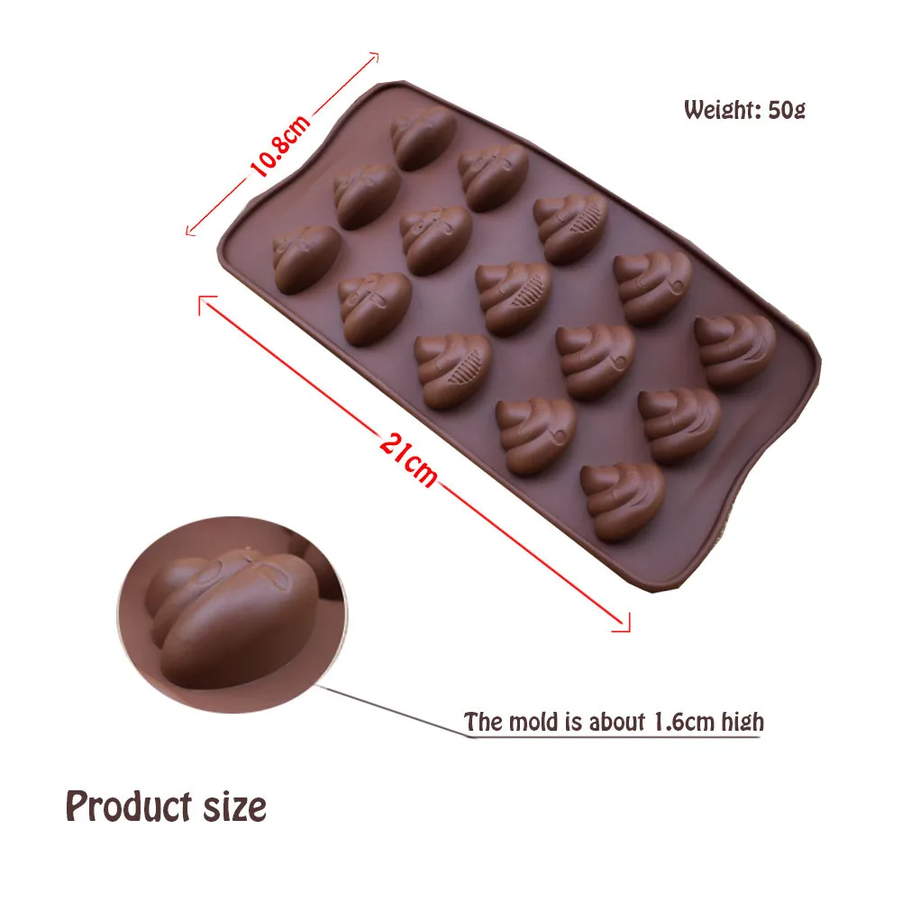 2Pcs Funny Silicone Defecate Bake Mold Cake Fondant Chocolate Cookies Candy DIY Decorating Baking Tools Nonstick Bakeware | Дом и сад