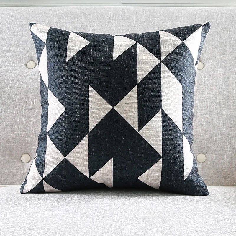 Оптовые Подушки Крышки чехлы Черный Белый Azect Абстрактный Геометрический Карта