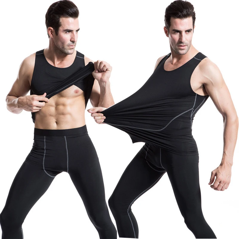 Copiro Running Vests Compression Tops Sleeveless Gym Clothing High Elasticity Sports Training Tights Fitness Jogging Men |