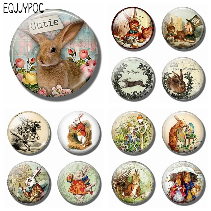 30 мм магнит на холодильник Декор сказочный кролик стекло кабошон магнитный