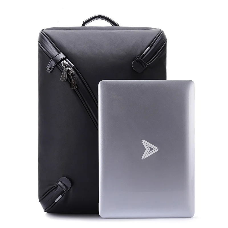 Рюкзак для компьютера черный из ткани Оксфорд в европейском и американском стиле