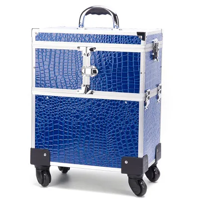 Алюминиевая тележка для маникюра чемодан косметичка профессиональная макияжа с