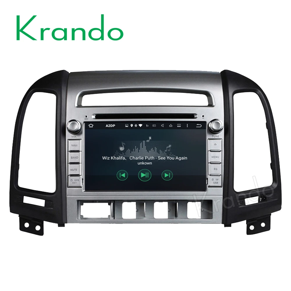 Krando Android 8 0 автомобильный Радио gps dvd плеер навигационная система для hyundai santa fe 2006