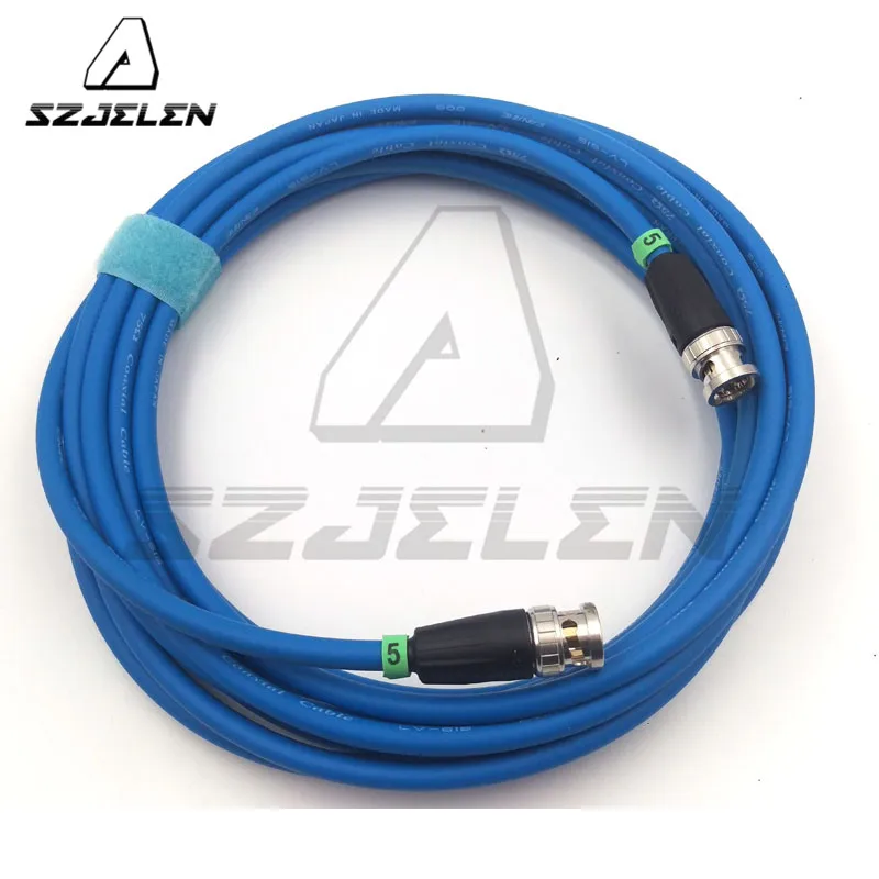 

SZJELEN Blue cable 12G HD SDI Video Coaxial Cable, Neutrik BNC to BNC 75-Ohm Coax Cable, CANARE LV-61S 75 OHM blue Cable 5M