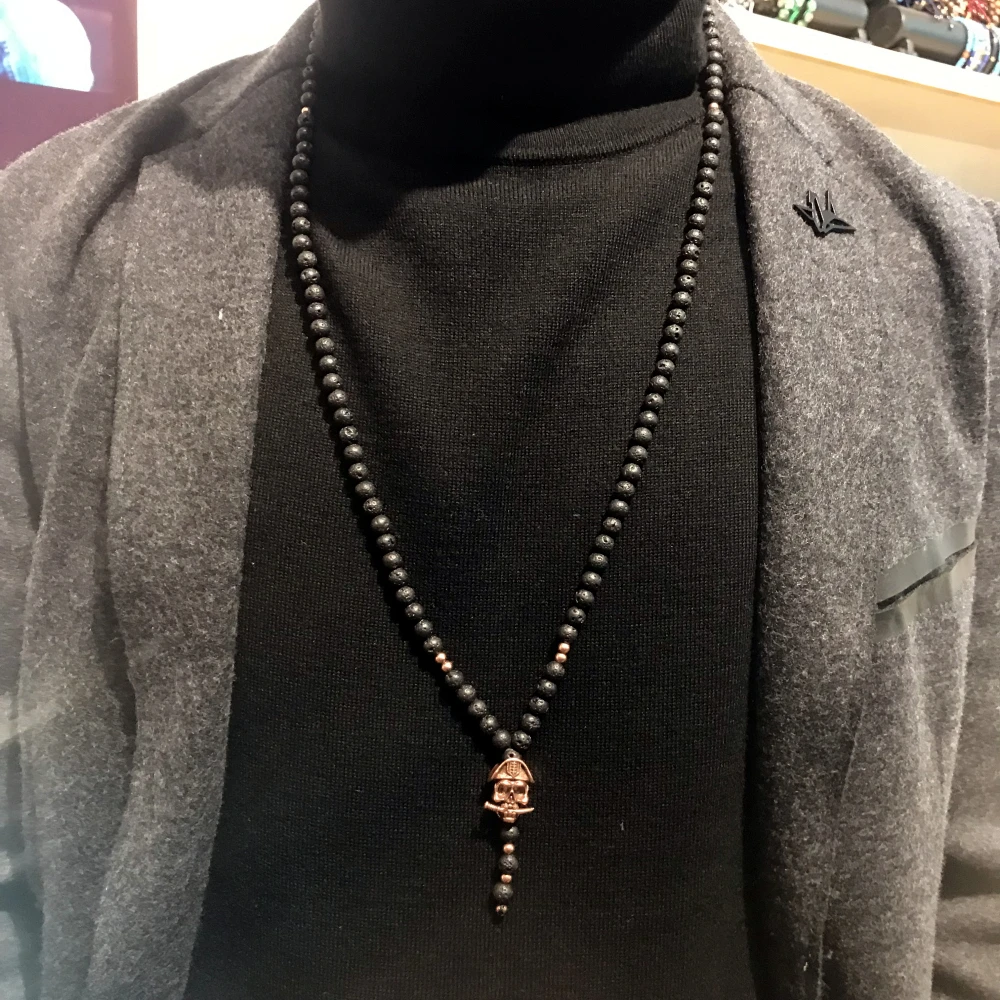 Mcllroy ожерелье для мужчин/женщин камень из натуральной лавы ожерелья и подвески