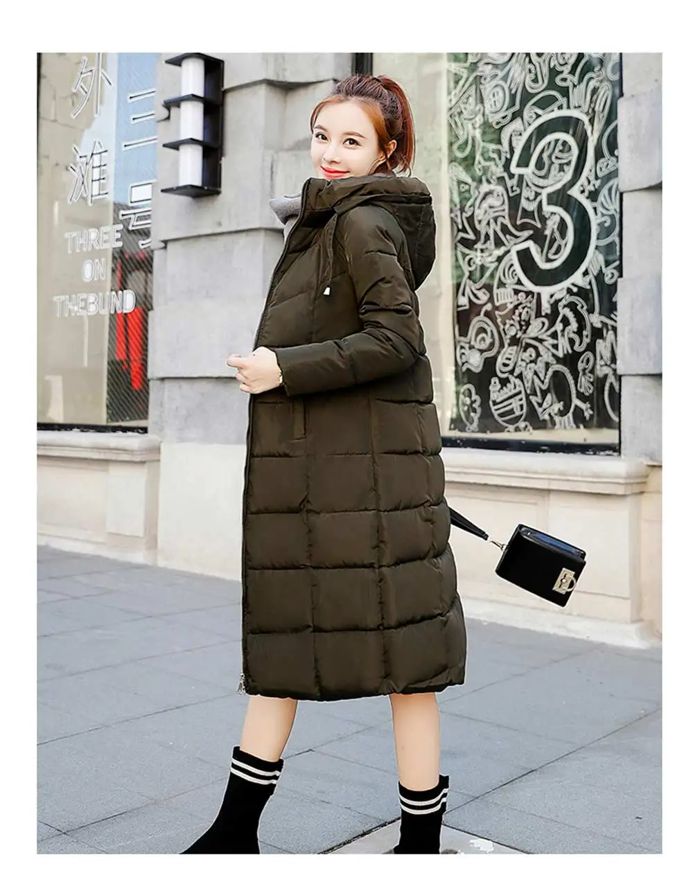 PinkyIsBlack размера плюс 6XL зимняя куртка женская с капюшоном заниженный ватный пуховик Женская длинная парка с хлопковой подкладкой Зимнее пальто для женщин