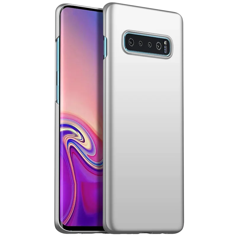Роскошный тонкий твердый пластиковый чехол для телефона samsung Galaxy S10 S10 Plus Lite S9 Note 9 8 чехол, защитная крышка черная матовая - Цвет: silvery