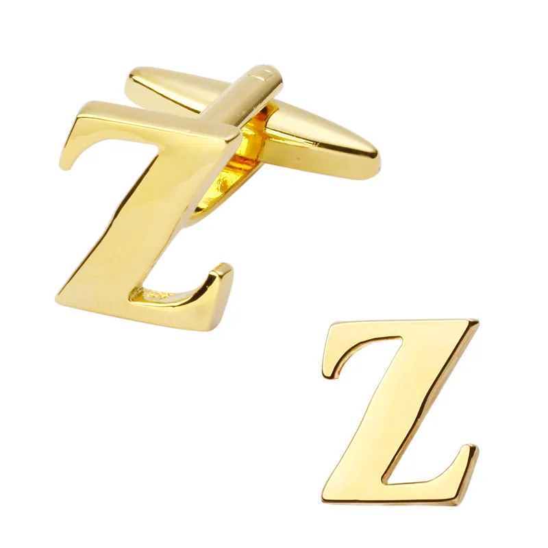 Мужские золотые запонки с буквами алфавита 26 цветов | Украшения и аксессуары