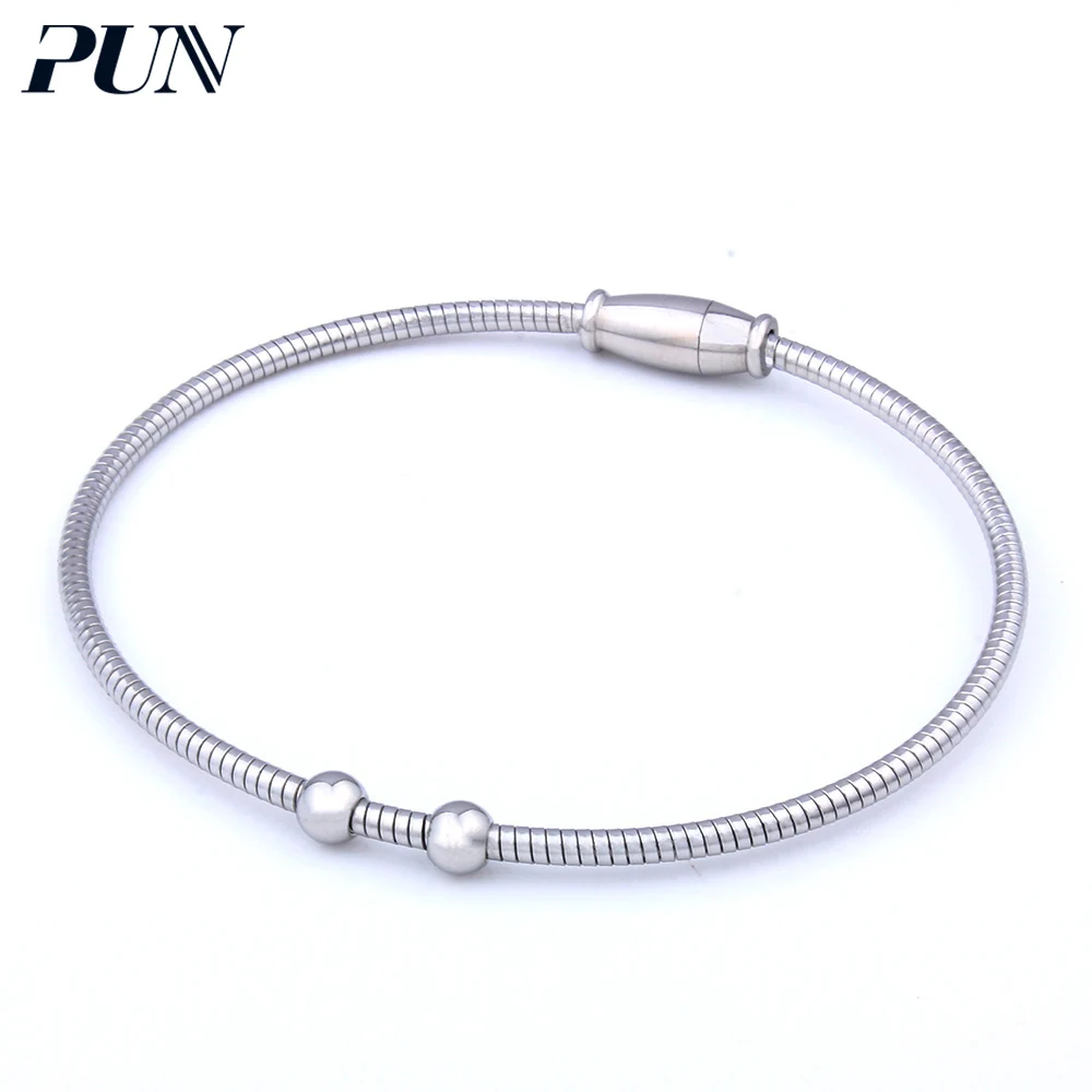 PUN браслеты манжеты для мужчин и женщин модный серебряный металлический