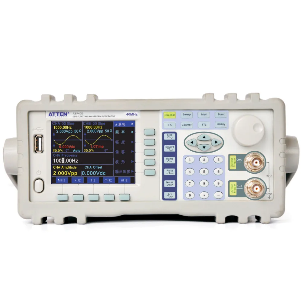 ATTEN DDS Waveform Digital Function Signal Generator 40MHz ATF40D Tester 2 Channels Output 110V / 220V | Инструменты
