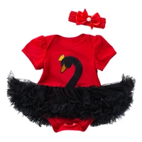 infant girl dresses swan romper newborn tutu dress baby girl pink red short sleeve baby girl clothes party dress