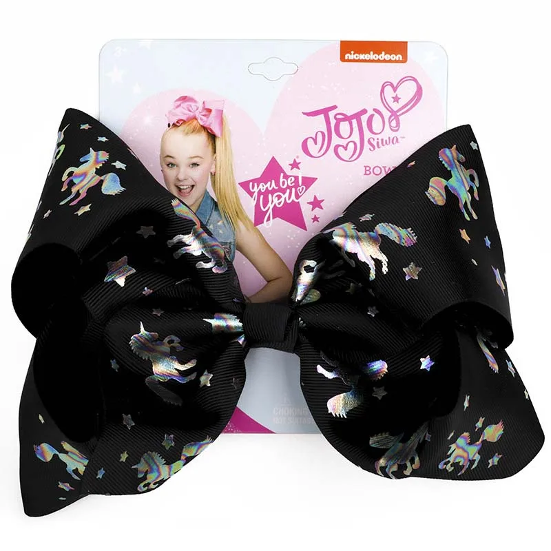 A5 JOJO Siwa бант для волос 8 дюймов Большая Радуга детские украшения для волос Единорог горячая штамповка Grosgrain лента бант головной убор для девочек-подростков - Цвет: A5