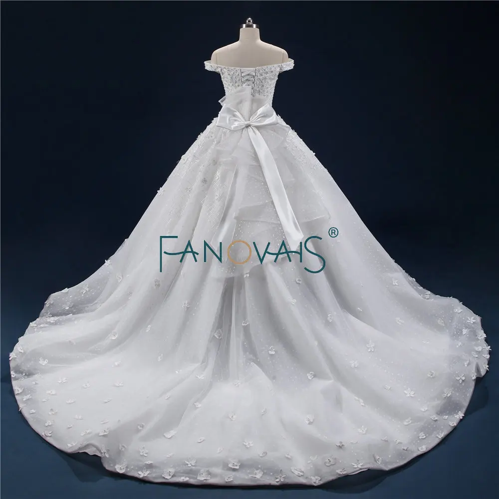 Лодка Шеи Свадебные Платья Роскошные Полный Бисер Жемчуг Vestido Dе Novia 2019 Старинные