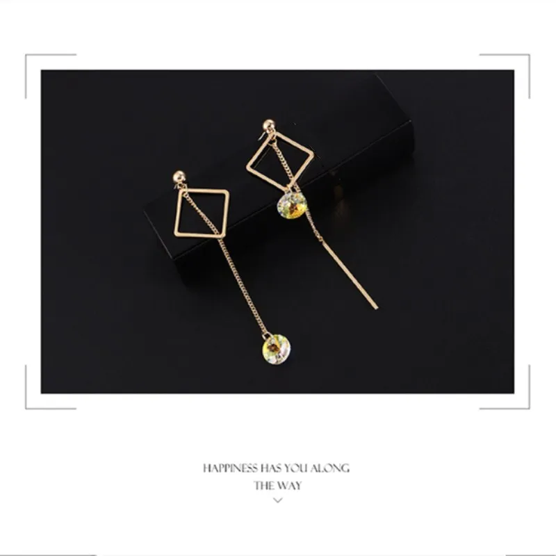 Корейская Асимметричная серьга с кристаллом от swarovski для женщин 2019 Ms украшения
