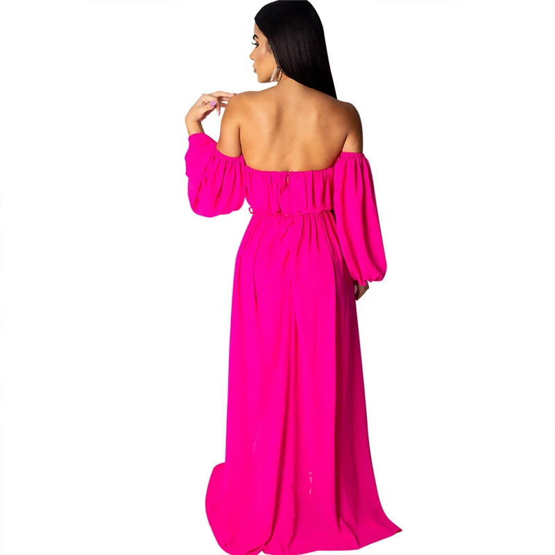 Летнее пляжное платье макси Adogirl с открытыми плечами и рукавами фонариками