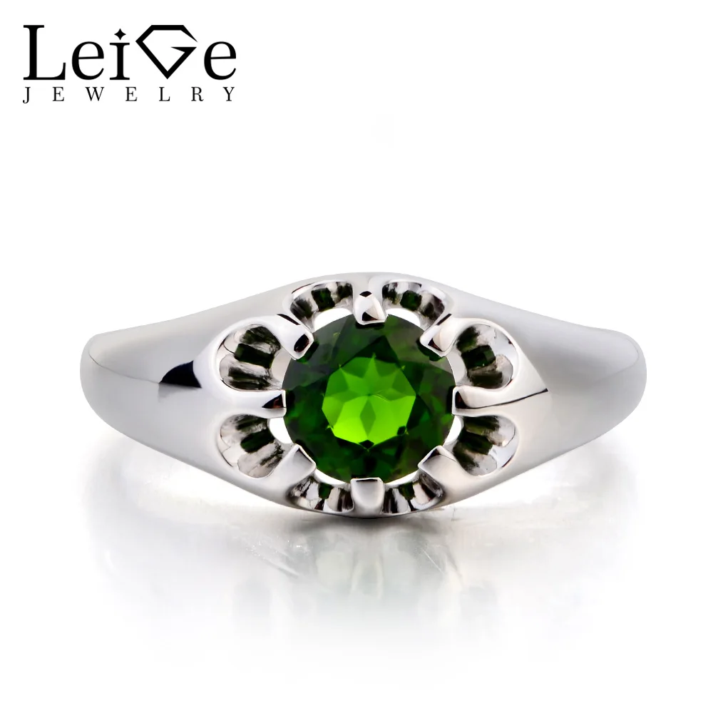 Украшения leige круглые огранки зеленый драгоценный камень юбилей кольцо