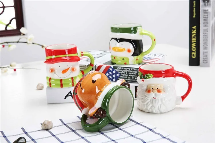 Лидер продаж! 3D Рождество Кружки лося/Снеговик/пингвин/santaclaus Кофе Кружки молоко Кружки Чай Чашки Термос бутылки воды Best рождественский подарок