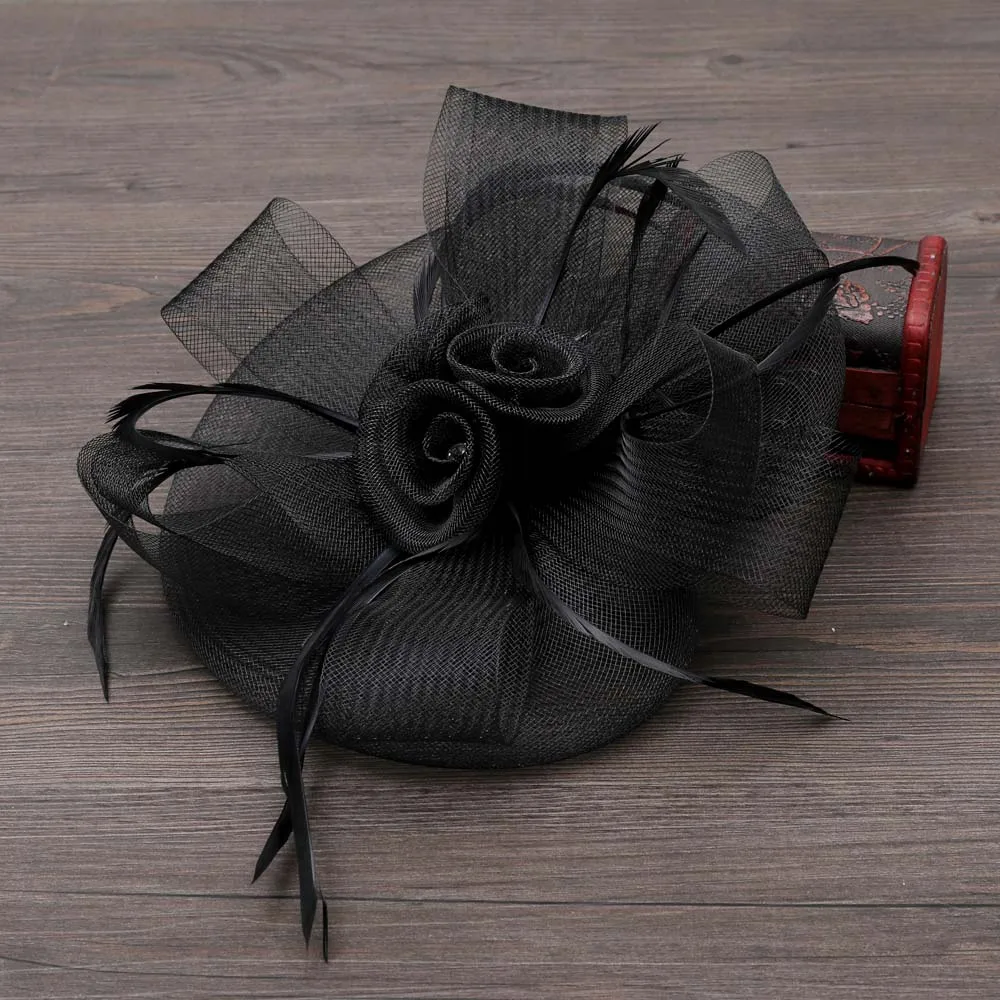 MOLANS Fancy flour Feather Mesh Вуалетка для свадьбы ткань Цветочная средней длины с клипсами
