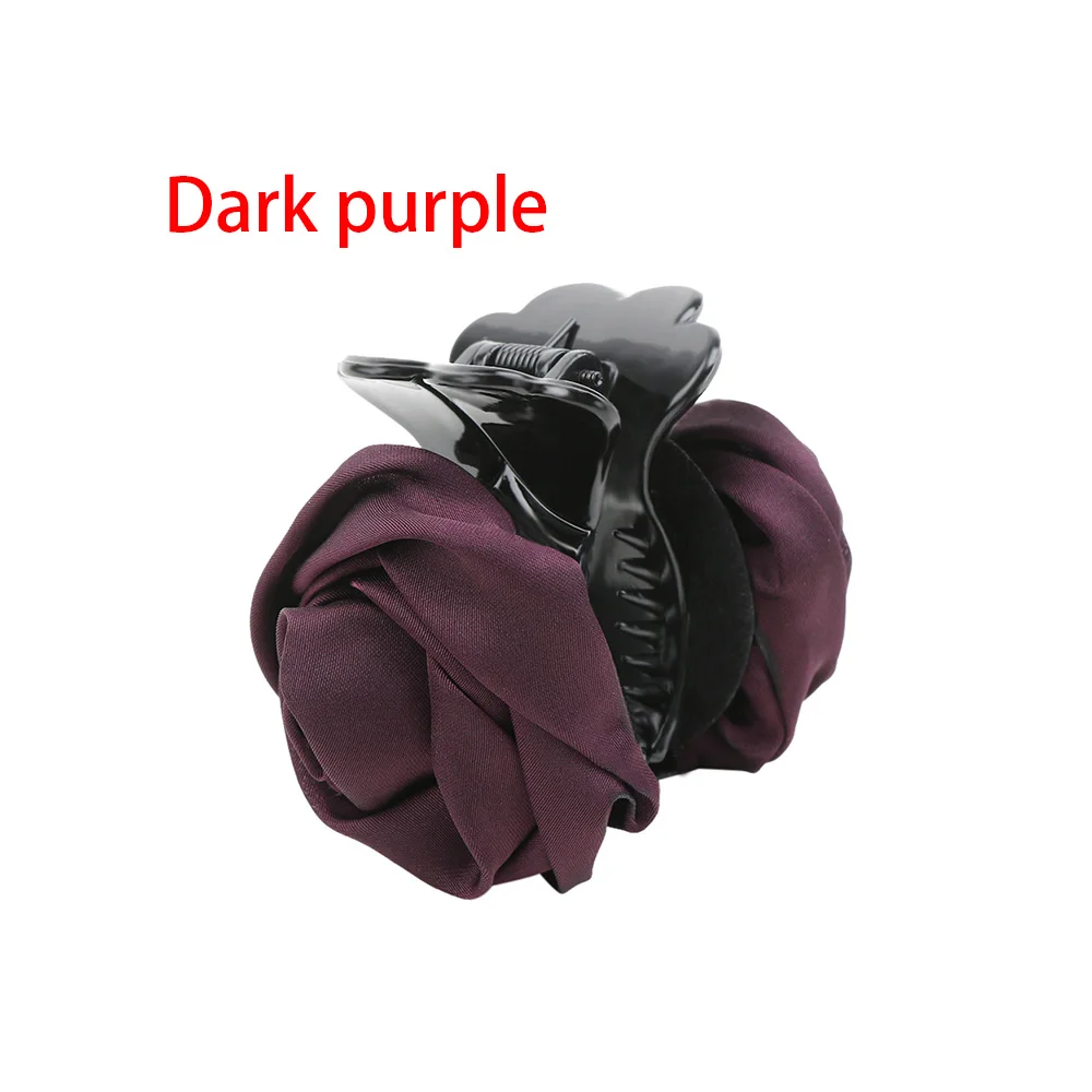 Dark purple Корейские заколки для волос с цветком розы, Когти для волос для женщин, заколка ручной работы, аксессуары для волос для женщин и девушек, заколки для волос - Цвет: Dark purple