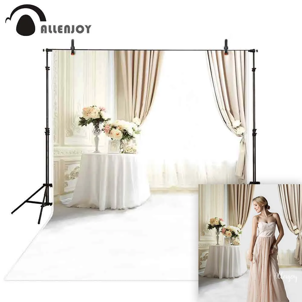 

Фотофон Allenjoy для белой комнаты, занавеска, цветочный фон, фотосессия Фотостудия