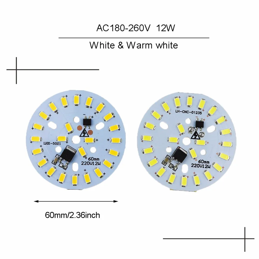 10 шт. светодиодная пластина SMD 5730 220 В интегрированный IC драйвер 3 Вт 36 теплый белый