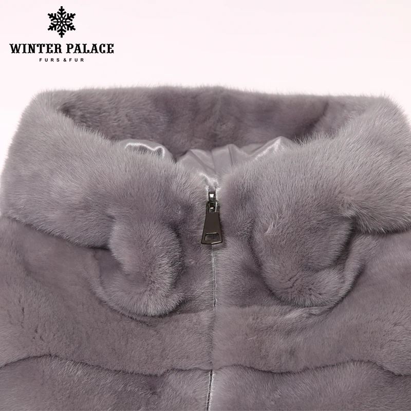 Женская Шуба из меха норки пальто с капюшоном на молнии и рукавом летучая мышь