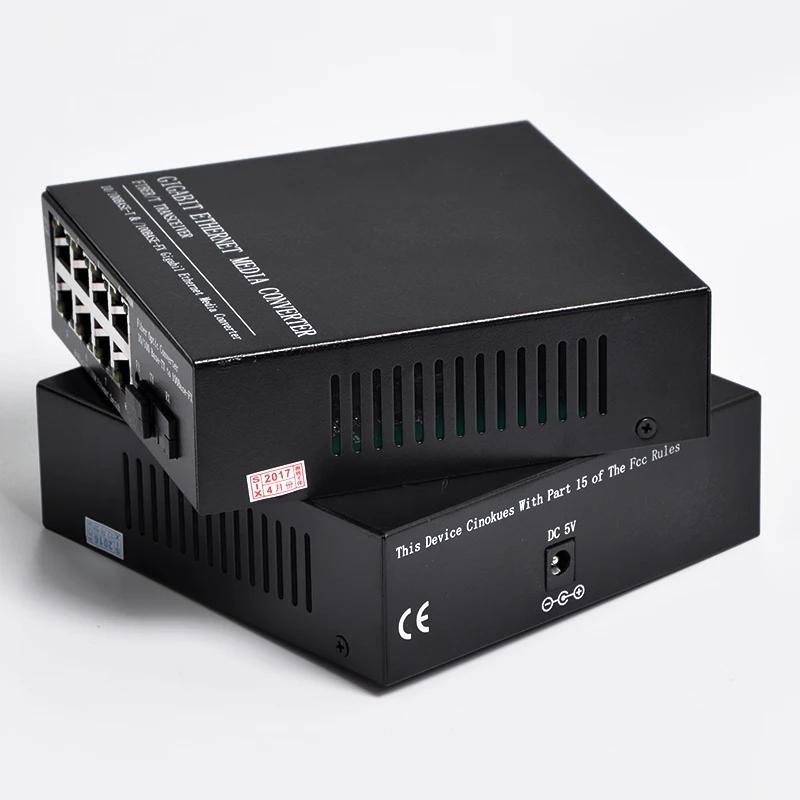 1 пара интерфейс SC и 8 портов RJ45 Ethernet Swltch преобразователь 10/100M одноволоконный