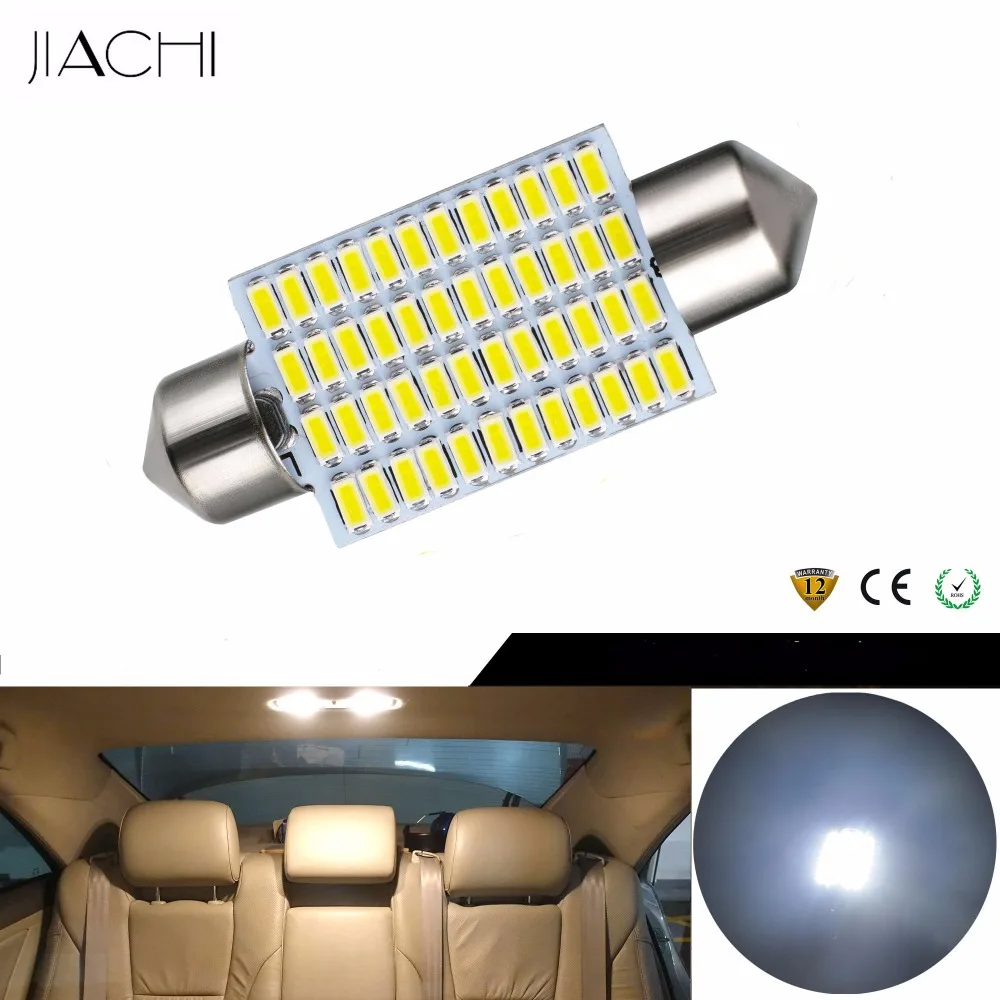 JIACHI 100 x светодиодный автомобильный светильник C5W Festoon 41 мм 3014SMD 48 чипов для