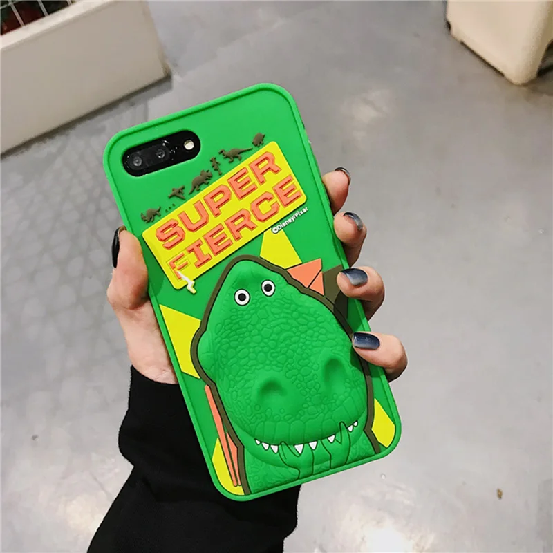 Зеленые динозавры для iPhone Xs XR Max Чехол мобильного телефона iPhone6s 7 8 плюс Adorkable
