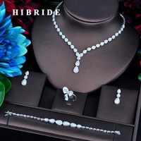 hibride luxury jewelry gold color micro cubic zircon pave jewelry sets for women bridal wedding accessories n 732