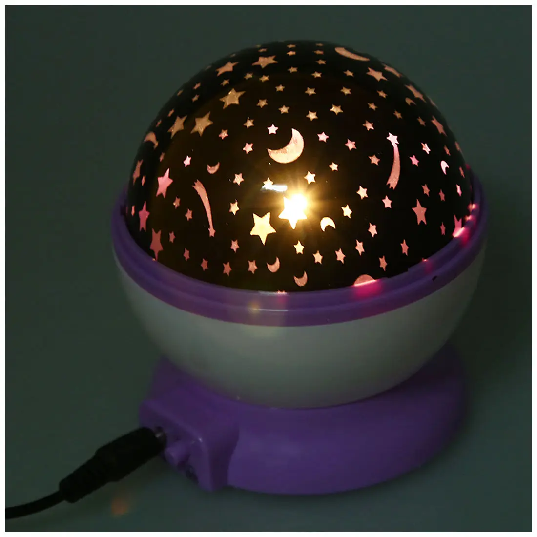 Вращение Звездное небо мигает Романтическая Луна комната ночной Светильник