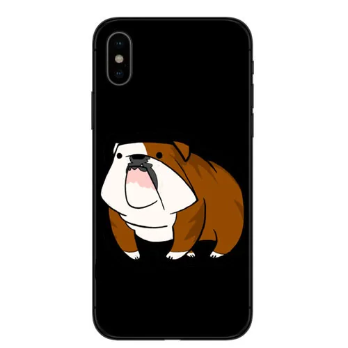 TPU Casos de telefone Buldogue Frances Arte Para iphone X XR XS MAX 8 7 6 5 4 Бостон-терьер собака Роза силиконовый Suave Fundas Coque - Цвет: TPU